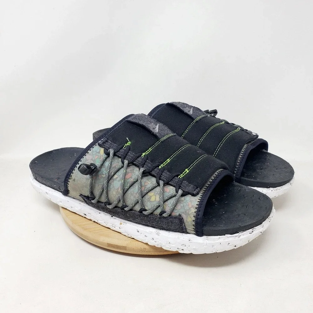Nike Sandals Mens 14 Asuna Crater Slide Slip On Pool Beach Black Shoes